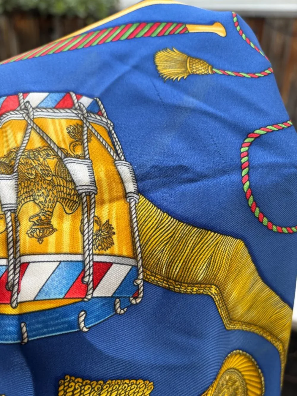Hermes Silk Les Tambours Scarf 90